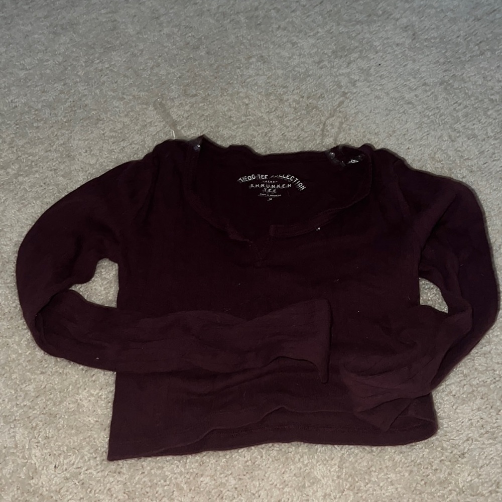 Aeropostale Shrunken Tee Shirt long sleeve Top